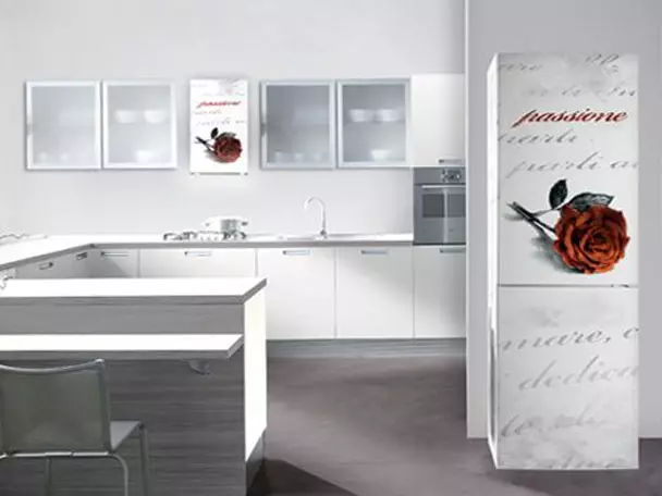 Яскравий холодильник в інтер'єрі кухні (45 фото)