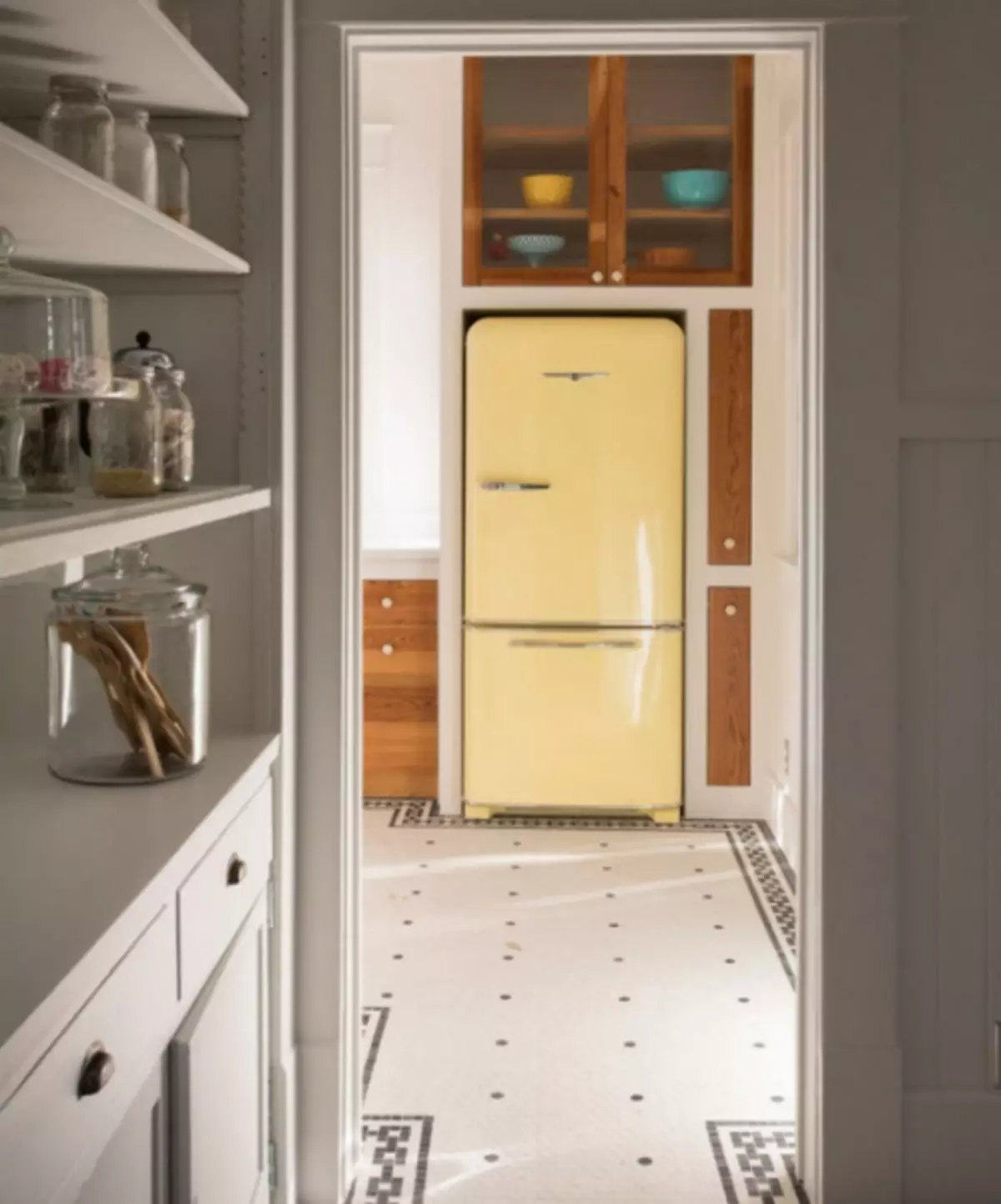 Jasná chladnička v interiéri kuchyne (45 fotografií)