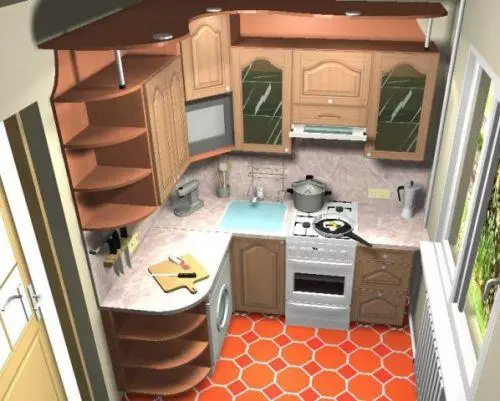 المطبخ 5 مربع. م. الصورة الداخلية. تصميم المطبخ في أمثلة