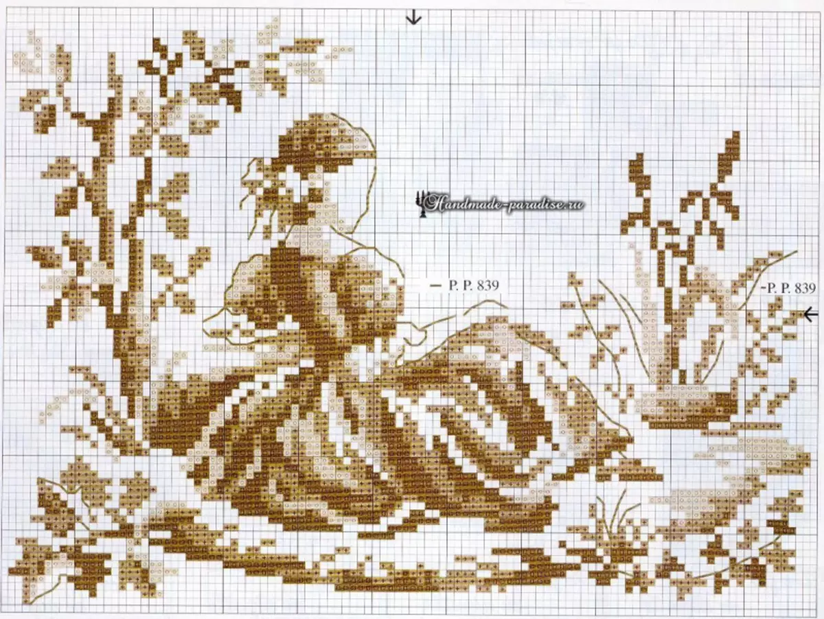 Cros-stitch monacrómach. Scéimeanna