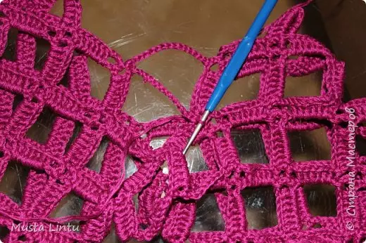 Crochet de malla de malla para principiantes con esquemas e descrición