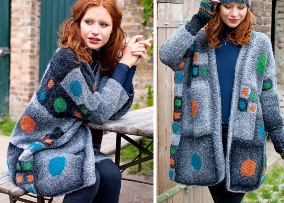 Crochet Coat: Skemoj kaj Priskriboj por komencantoj kun fotoj kaj video