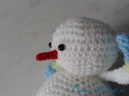 I-Snowman Crochet: Scheme nencazelo ngezithombe namavidiyo