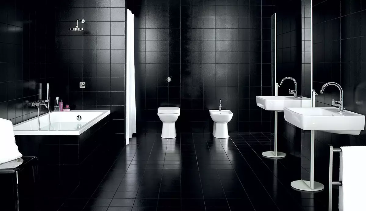 Bathroom di rengê reş de - şêwaz an goomî?
