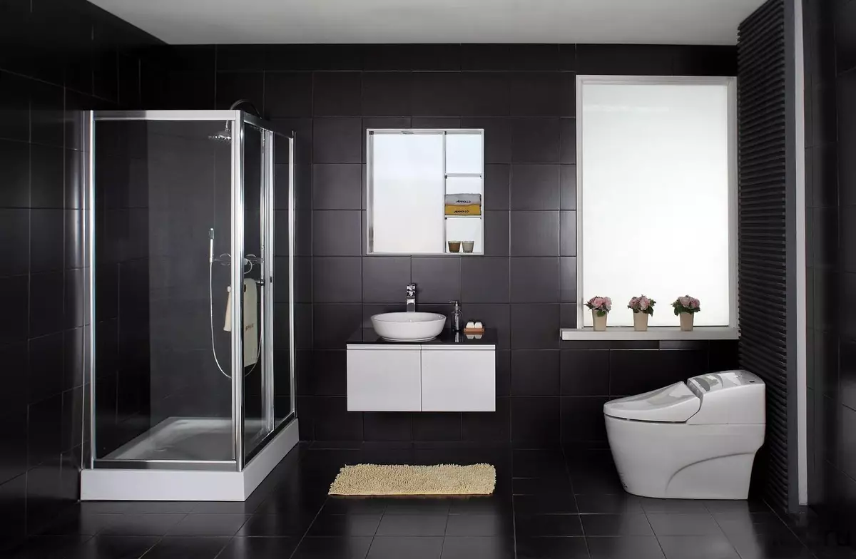 Vannas istaba melnā krāsā - stilīgs vai drūms?