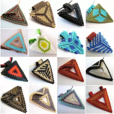 Bead Triangle: Mga laraw sa paghugas sa matahum nga mga pendant