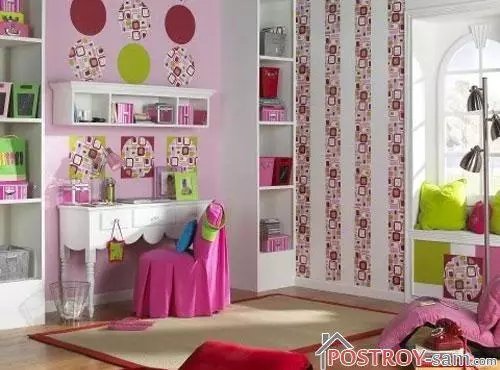 ایک لڑکی کے لئے بچوں کے کمرے کا ڈیزائن. تصویر داخلہ