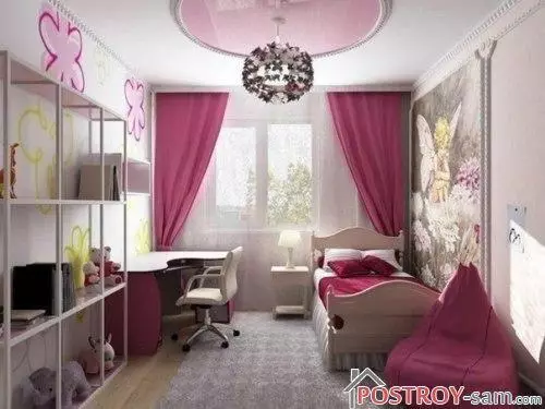 Design af et børns værelse til en pige. Photo Interior.