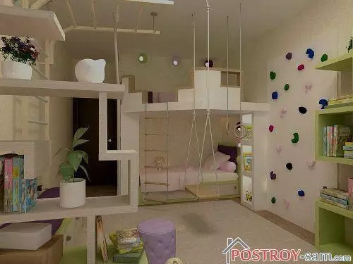 Design dětského pokoje pro dívku. Photo Interior.