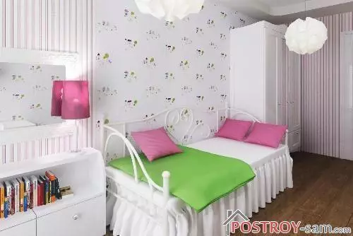 تصميم غرفة للأطفال لفتاة. الصورة الداخلية