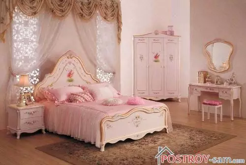 Design of a children's room for a girl. Photo interior