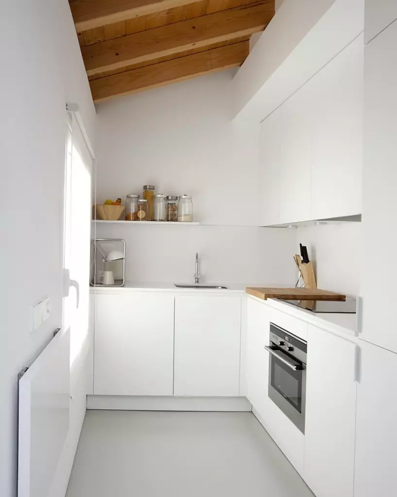 एक छोटे रसोई के आंतरिक 6 वर्ग मीटर