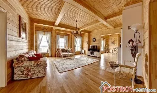 Interior de casa de fusta. Estils de disseny. foto