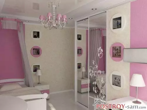 Room design for girl 15, 20, 25 years old. Photo