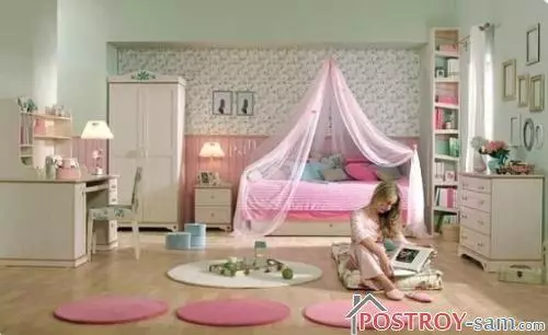 Room design for girl 15, 20, 25 years old. Photo