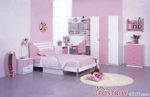 Desain kamar untuk gadis 15, 20, 25 tahun. Foto