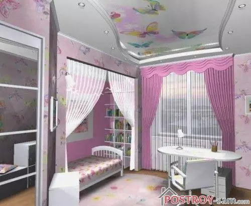 Room design for girl 15, 20, 25 years old. Photo