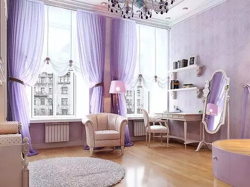 ¿Qué cortinas de color son adecuadas para papel tapiz lilac?