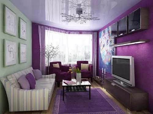 Milyen színes függönyök alkalmasak lila tapéta számára