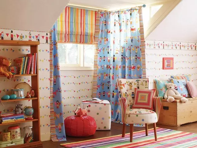 Slik bruker du tekstiler i det indre av barnas rom (29 bilder)