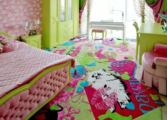 Sådan bruger du tekstiler i det indre af børnenes værelse (29 billeder)