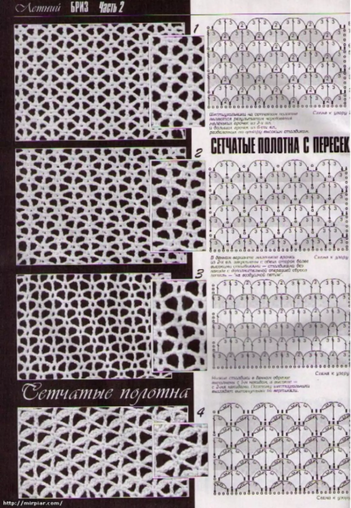 Crochet grid with pattern pattern and description