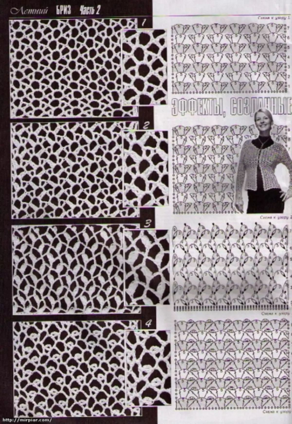 Crochet-raster met patroon en beschrijving