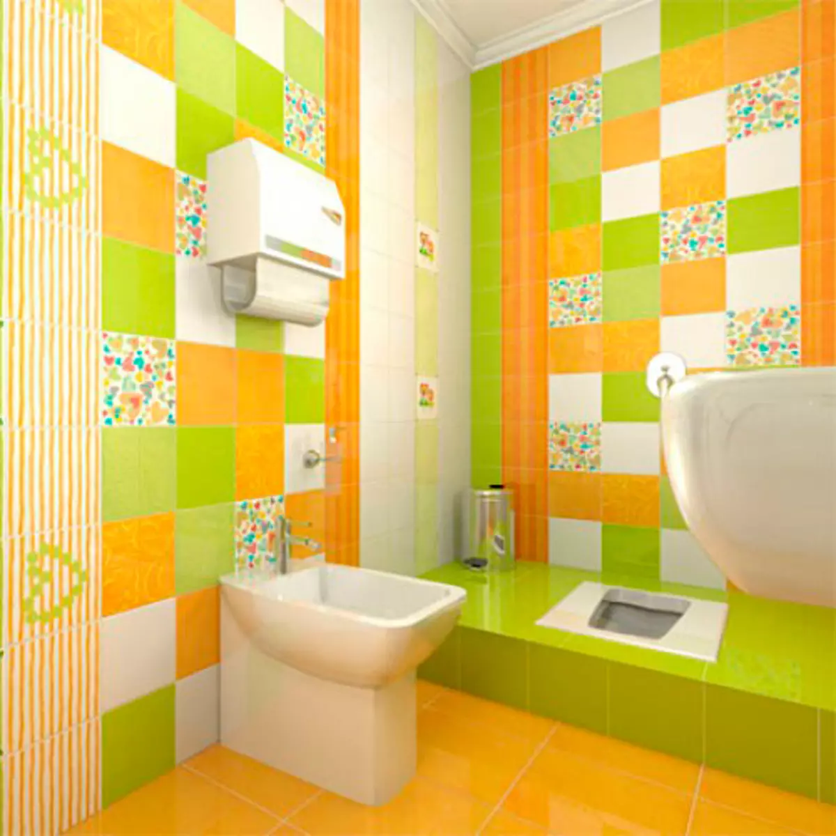 Σχεδιασμός τουαλέτας κομμένα με πλακάκια