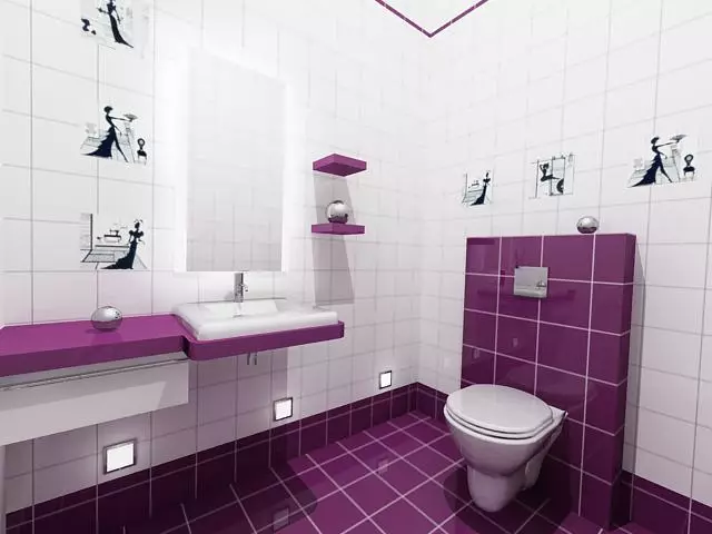 Toilet design trimmed with tiles