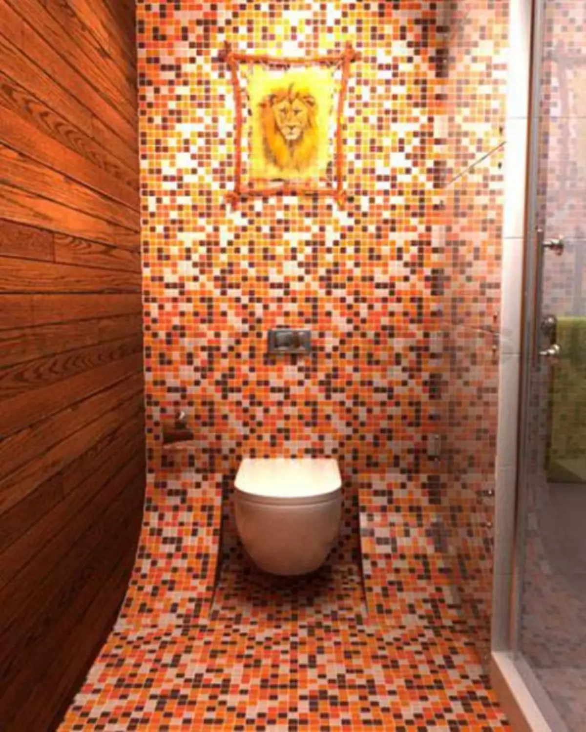 Отделка туалета мозаикой