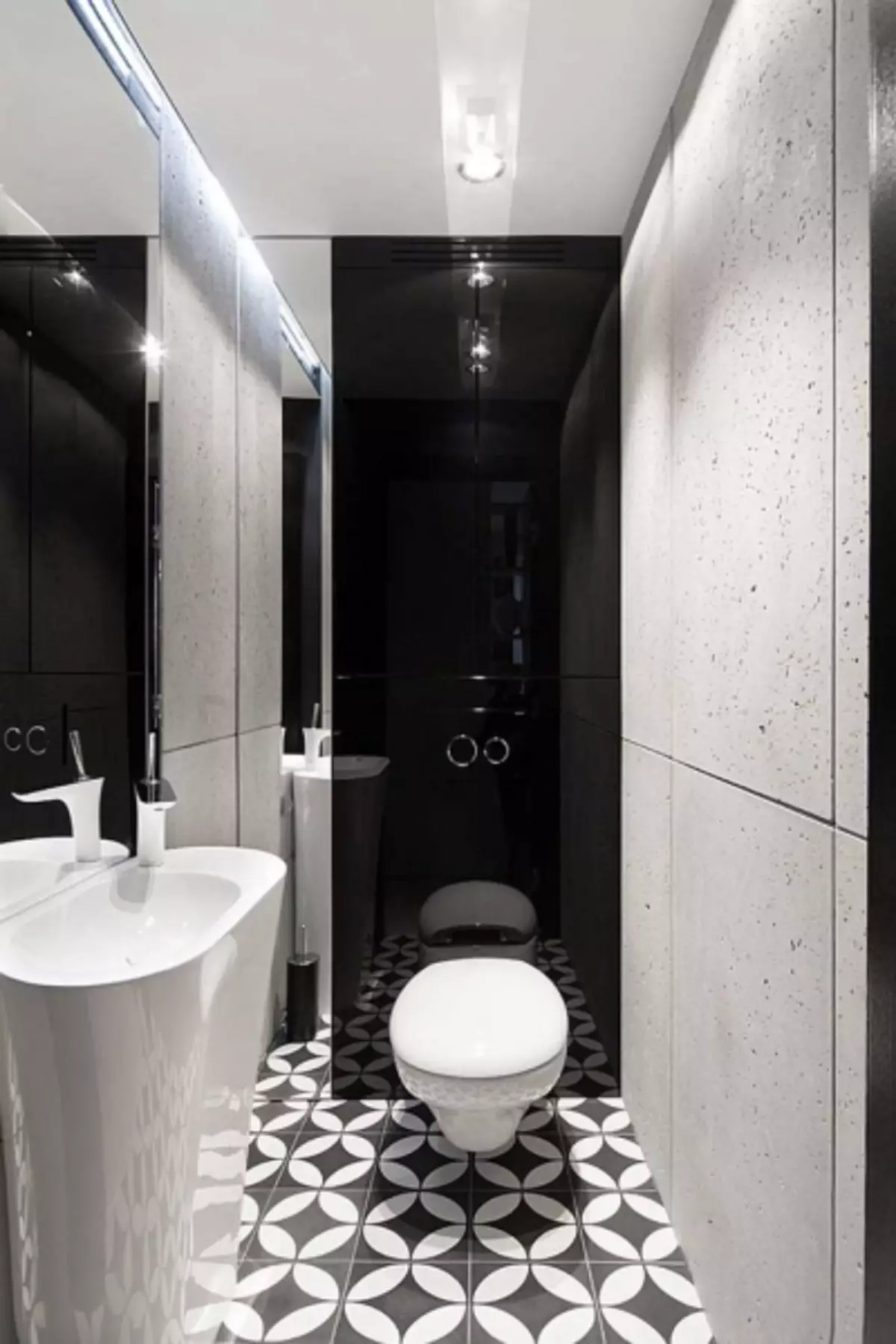Reka bentuk tandas yang dipangkas dengan jubin