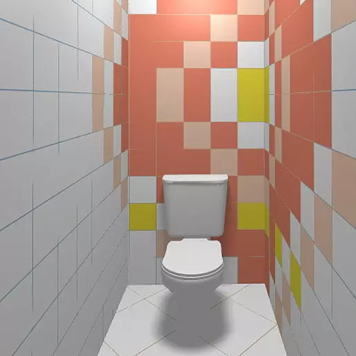 Тоалетот дизајн скратена со плочки