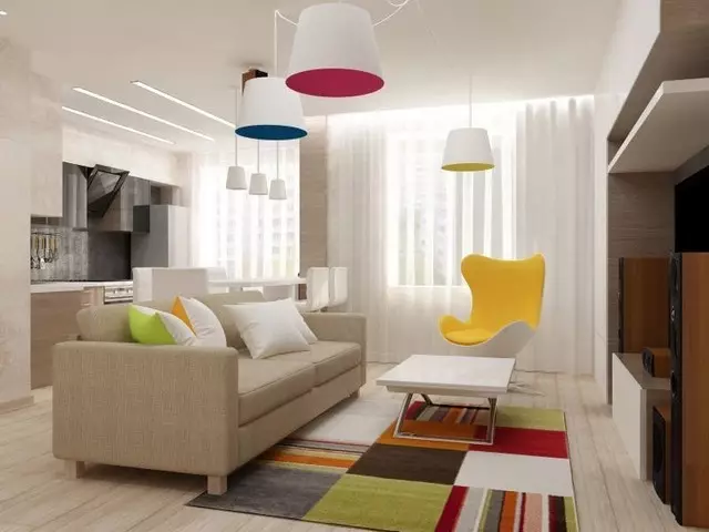 Välj en matta i vardagsrummet: färg, form, storlek och ritning (30 foton)