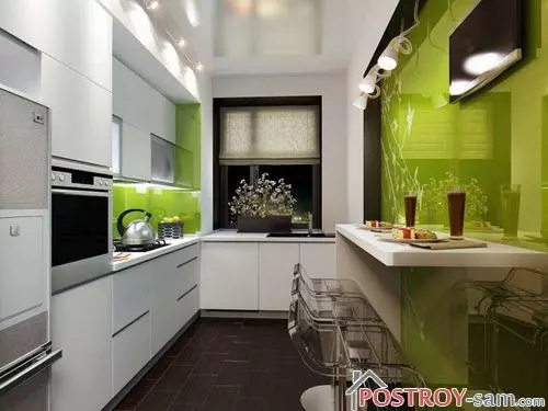 Narrow kitchen design - do everything right!