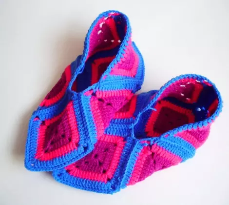 Crochet Slippers: Scheme with Master Class Paglalarawan.