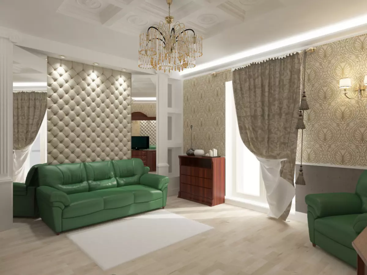 Interior ng isang three-room apartment ng 72 square meters. m.