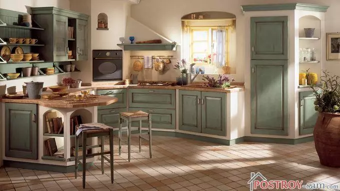 Cociña en estilo rústico - Deseño, decoración, foto
