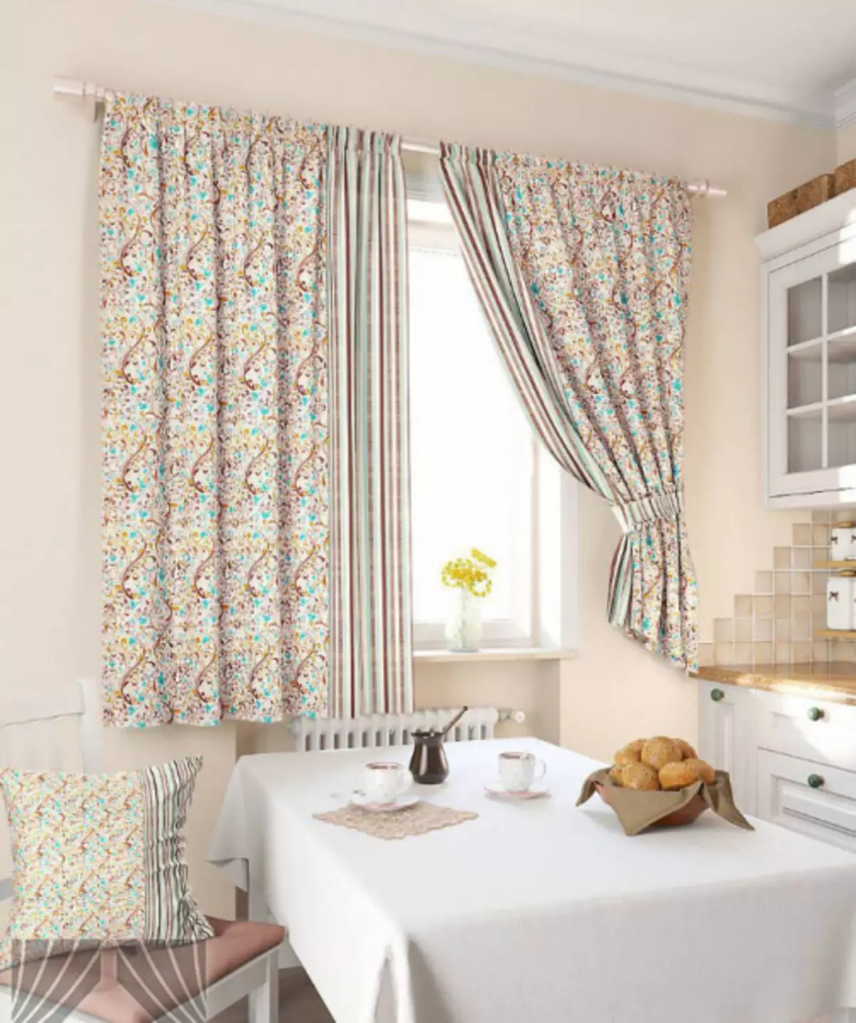 如何用普罗旺斯风格缝制厨房的窗帘