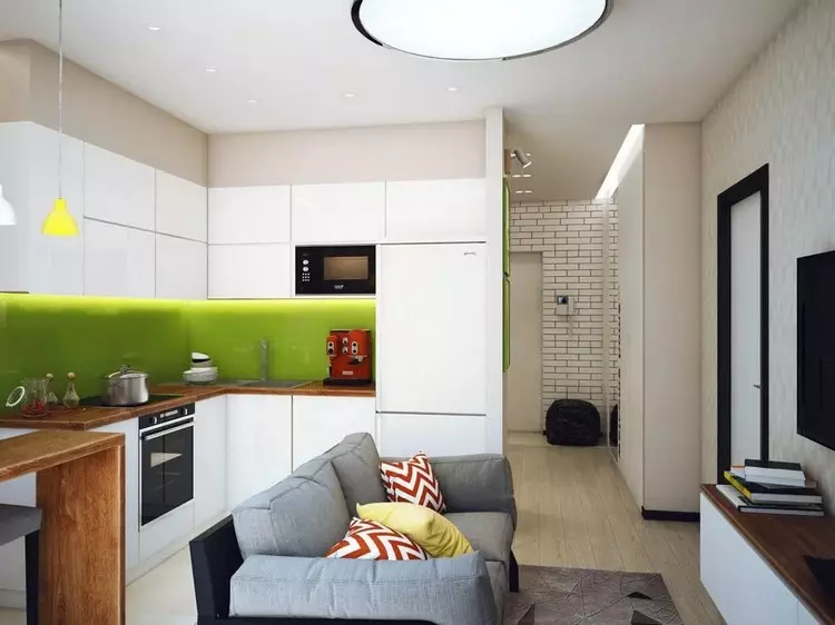 Ontwerp woonkamer gecombineerd met keuken: ideeën voor zoning (37 foto's)