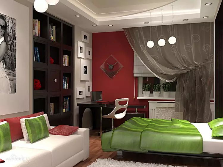 शयनकक्ष लिव्हर रूम डिझाइन: विश्रांतीचा कोपरा आणि झोपायला जागा कशी (40 फोटो) एकत्र करावी