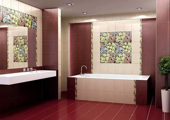 Telha com um banheiro padrão: telha de idéias no banheiro com um padrão (20 fotos)