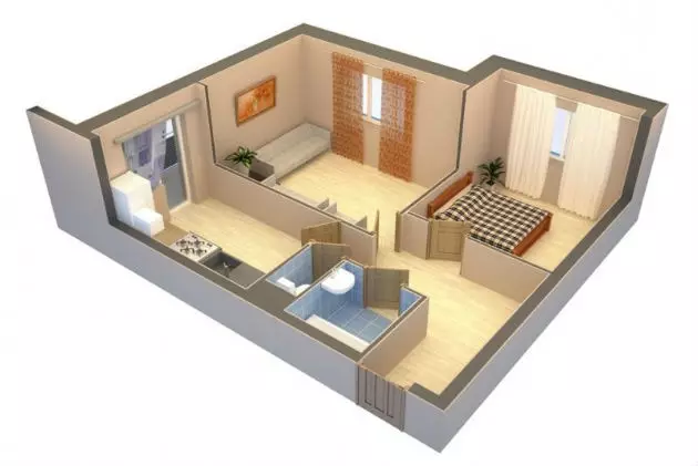 Reamenajarea apartamentului cu o cameră în două camere