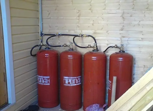 Columnas de gas que operan desde cilindros de gas