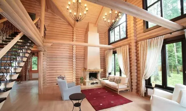 Dizajni i shtëpive prej druri brenda në foto dhe video