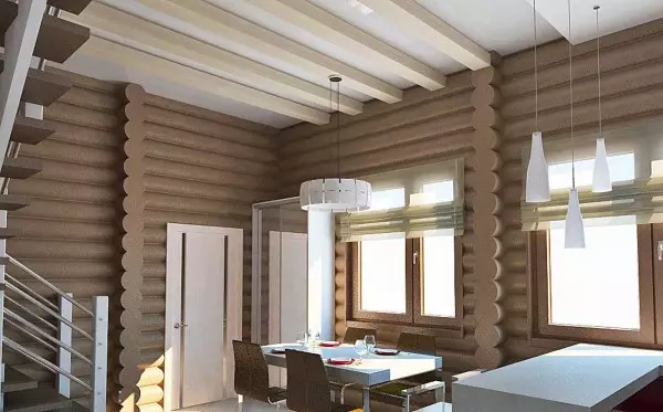Design de case din lemn în interiorul fotografiei și video