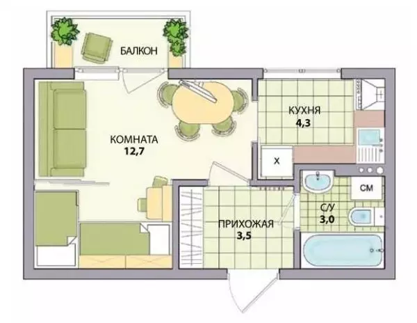 Mga Pagpipilian sa Pagbabago Khrushchev: 1, 2, 3, 4 - X room, larawan bago at pagkatapos