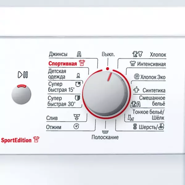 Icônes sur la machine à laver, les modes et le décodage