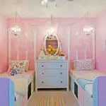 Nursery dizaina iezīmes divām meitenēm (+35 fotogrāfijas)