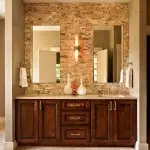 Stone and tree in bathroom design
