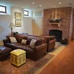 Living room with decorative bricks